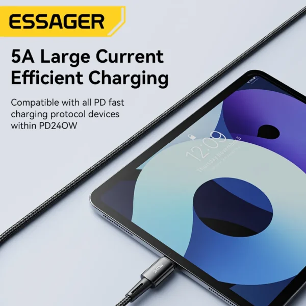 Essager 240W Super Fast Charge Type-C 67W Cable Quick Charge USB Cable 6A For Xiaomi 12Pro Redmi K5 - Image 4