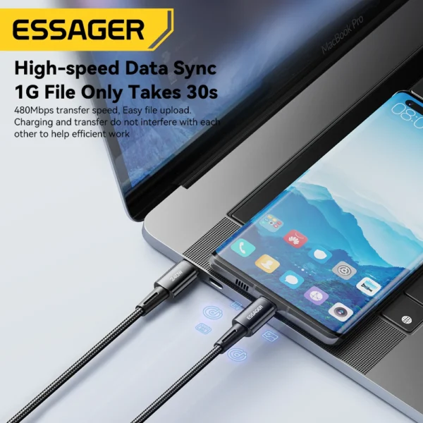 Essager 240W Super Fast Charge Type-C 67W Cable Quick Charge USB Cable 6A For Xiaomi 12Pro Redmi K5 - Image 6